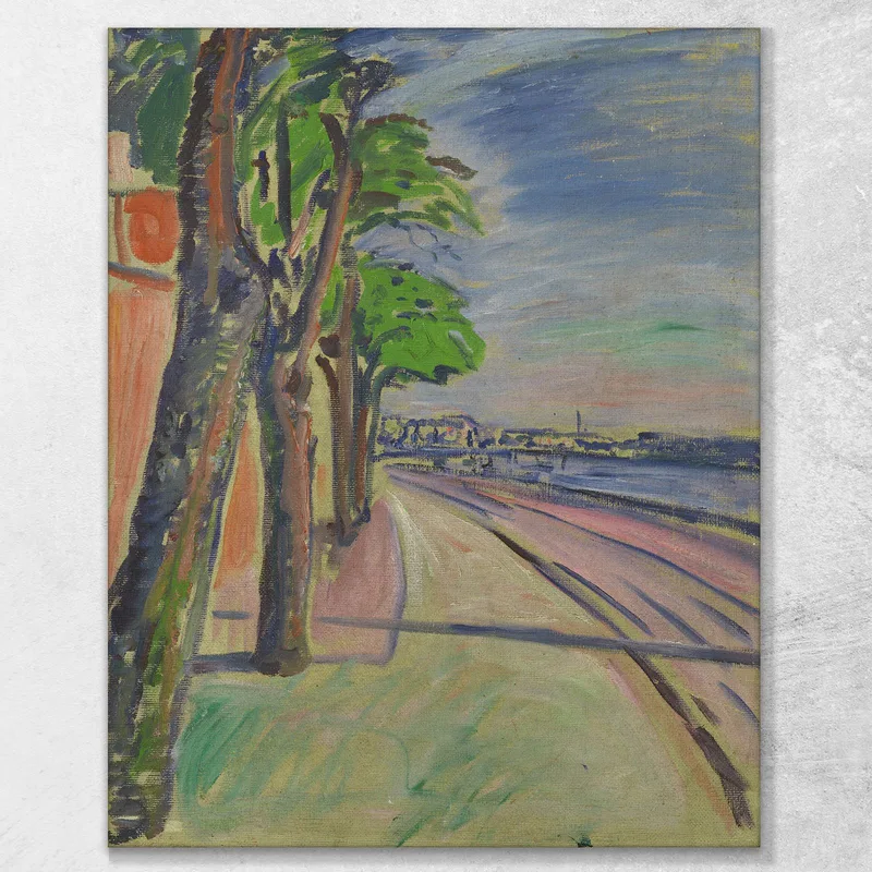 Trees By The Canal Edvard Munch