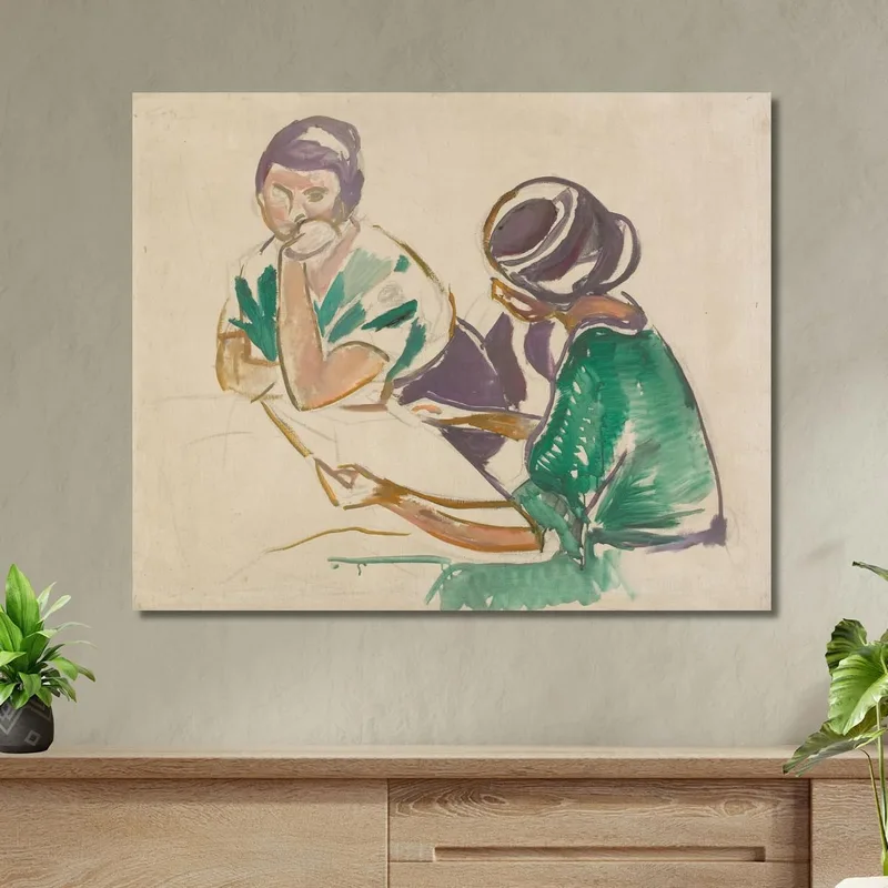 Dos Mujeres En La Mesa Edvard Munch