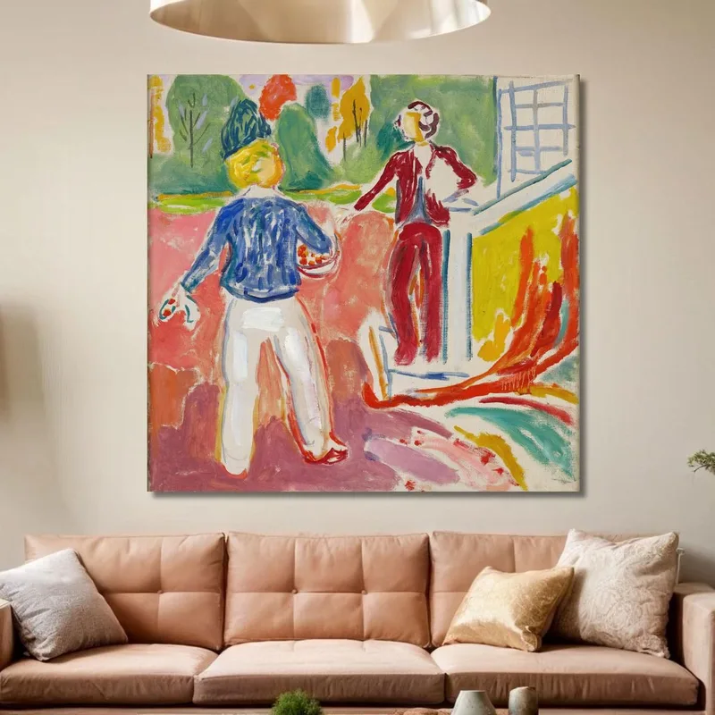 Dos Mujeres Junto A Los Escalones De La Terraza Edvard Munch