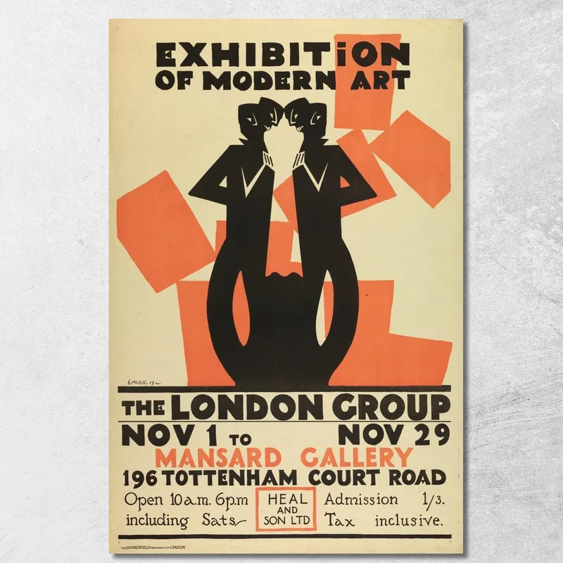 Esposizione D'Arte Moderna - The London Group Edward McKnight Kauffer quadro stampa su tela