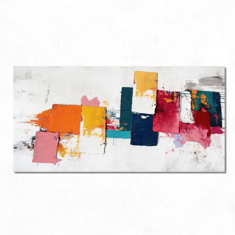 Colorful Abstract Blocks canvas wall art