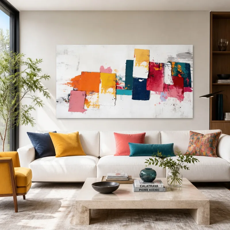 Colorful Abstract Blocks canvas wall art