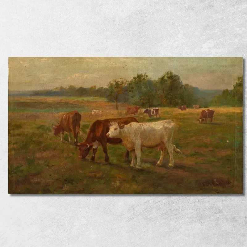 Vaches Edward Mitchell Bannister tableau impression sur toile