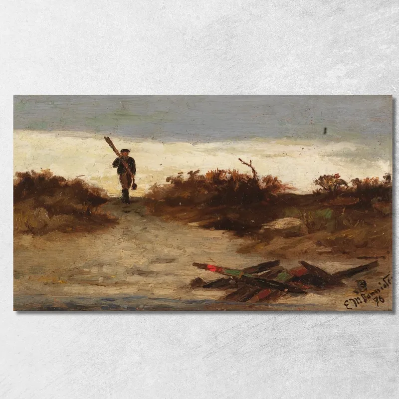 Pêcheur Près De L'Eau Edward Mitchell Bannister tableau impression sur toile