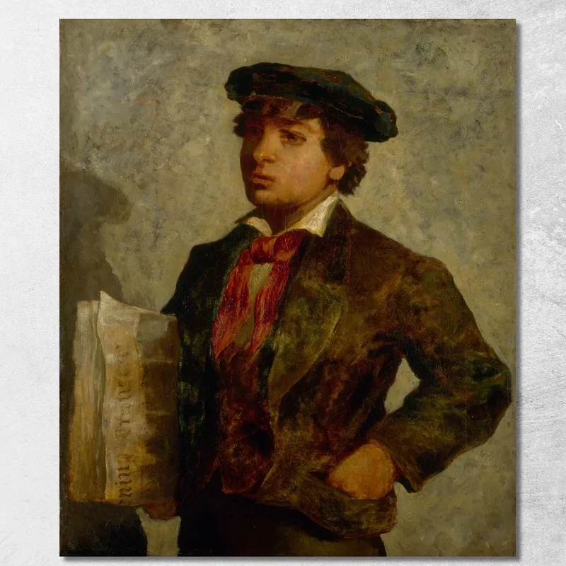 Garçon De Journal Edward Mitchell Bannister tableau impression sur toile