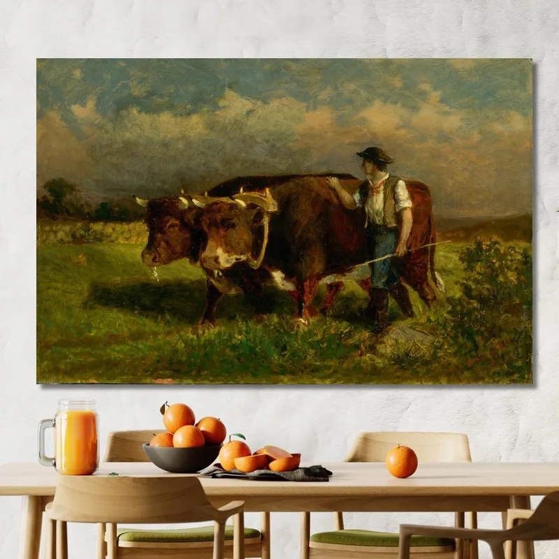 Hombre Con Dos Bueyes Edward Mitchell Bannister