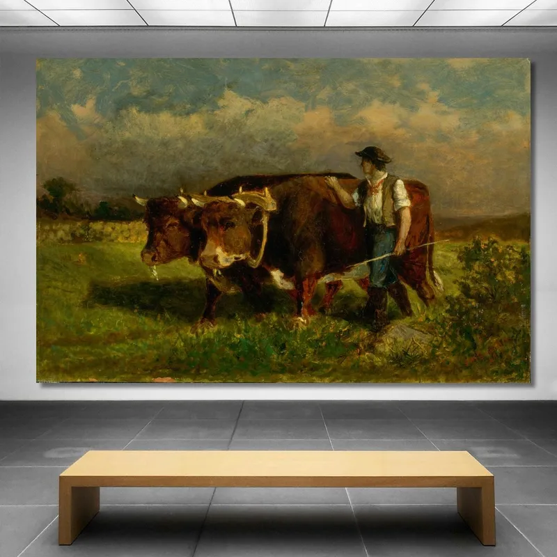 Hombre Con Dos Bueyes Edward Mitchell Bannister