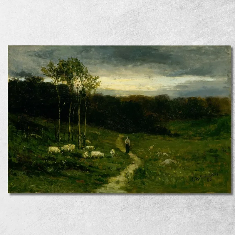 Woman Walking Down Path Edward Mitchell Bannister canvas print
