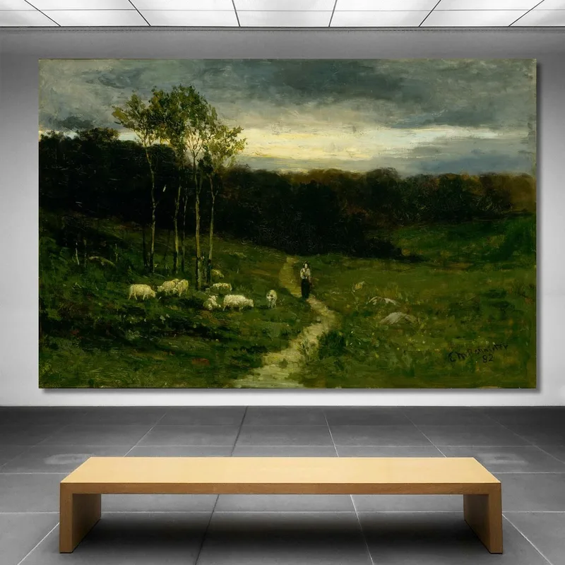 Frau Geht Den Pfad Hinunter Edward Mitchell Bannister
