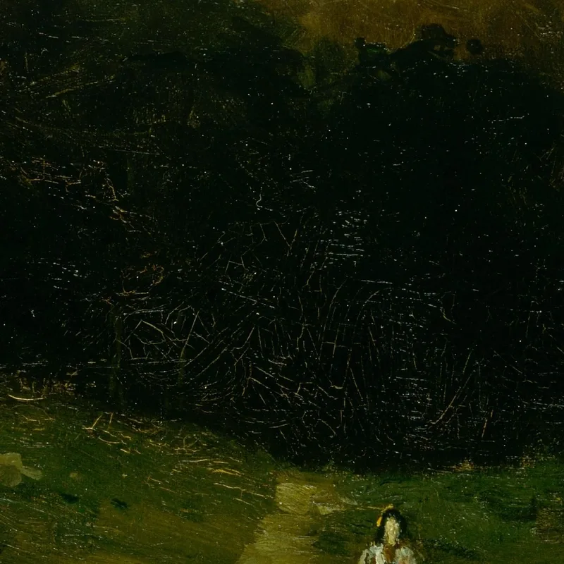 Frau Geht Den Pfad Hinunter Edward Mitchell Bannister