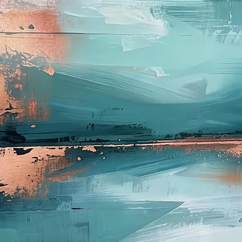 Riflessioni Astratte Turchesi e Rame quadro canvas