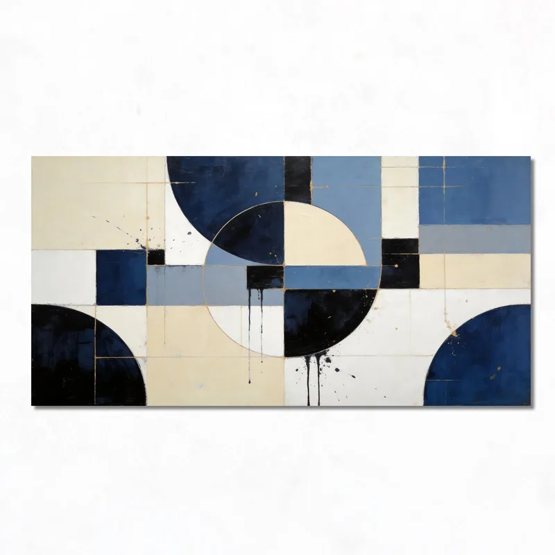 Fine art print geometric blue abstract