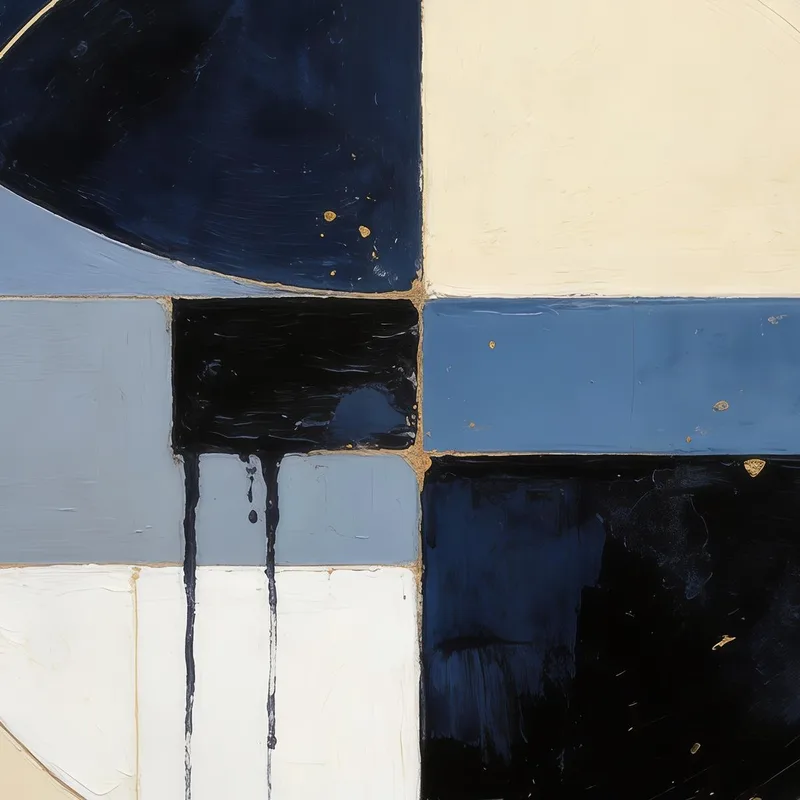 Fine art print geometric blue abstract