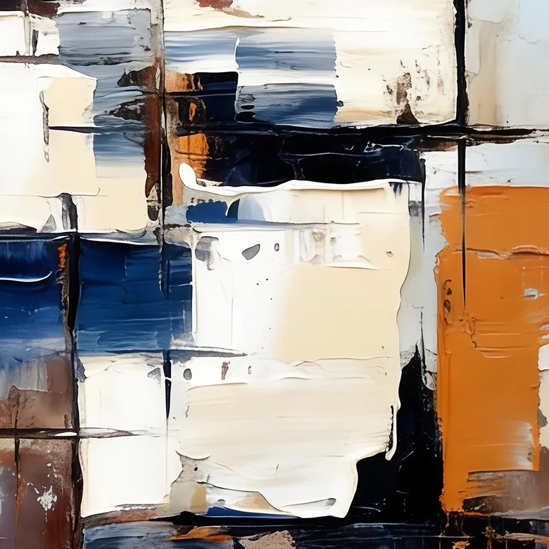 Toile artistique blocs de couleurs géométriques