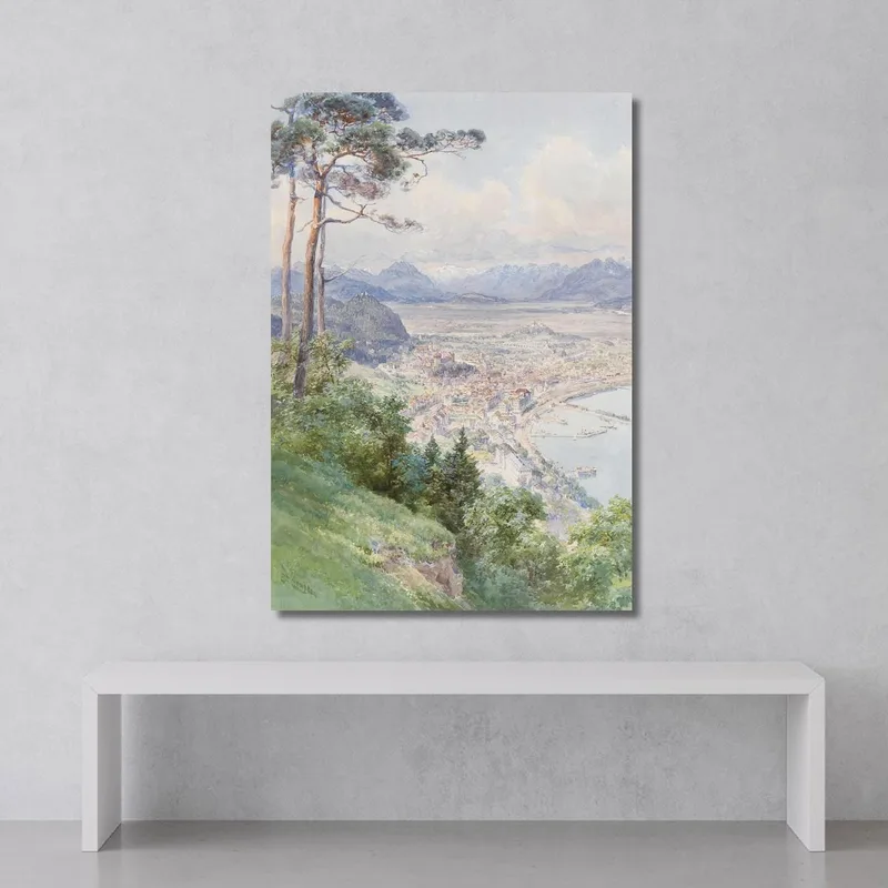 Una Vista De Bregenz Y El Lago De Constanza Edward Theodore Compton