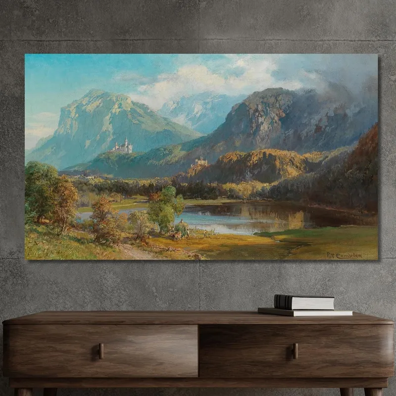 Una Vista Di Neuschwanstein Edward Theodore Compton