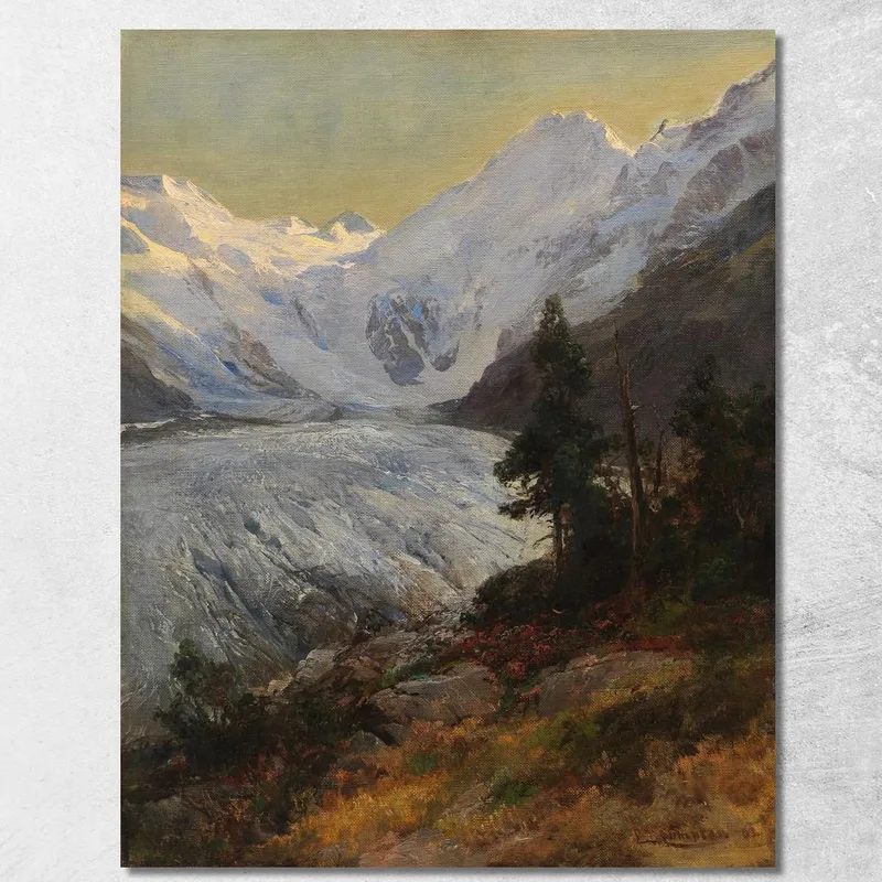 En El Glaciar Morteratsch Edward Theodore Compton cuadro en lienzo