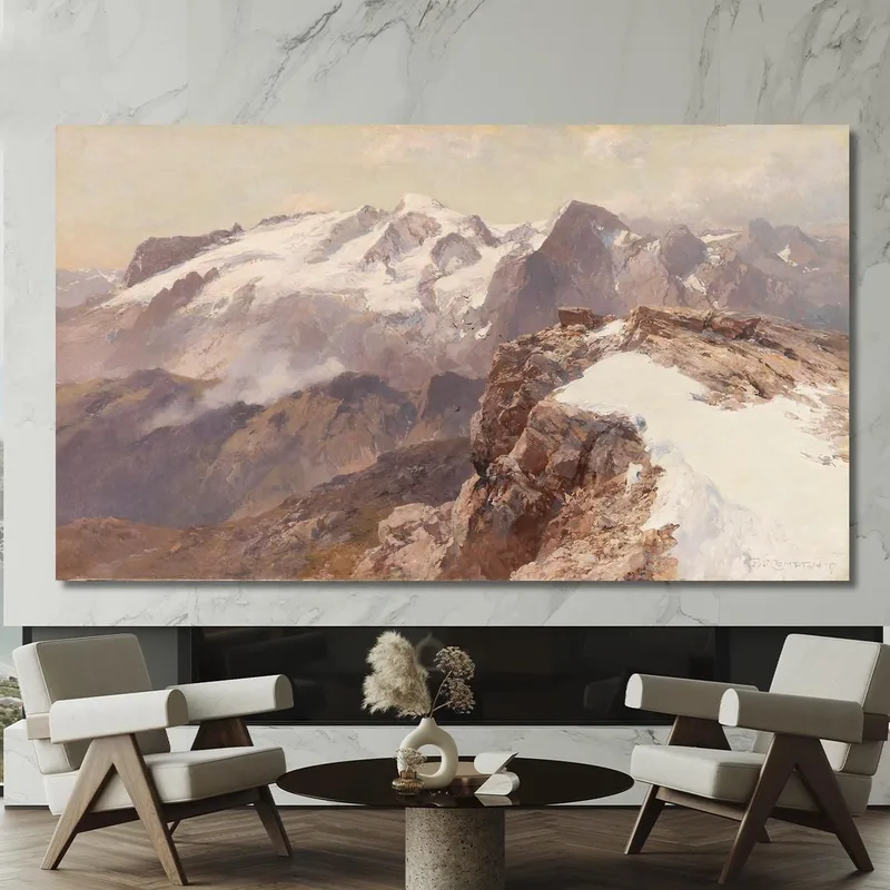Vista Della Marmolada Dal Piz Boè Edward Theodore Compton