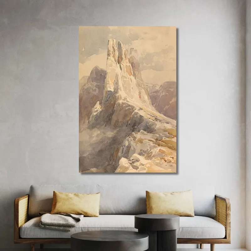 Vue Sur Les Tours Vajolet Dans Les Dolomites Edward Theodore Compton