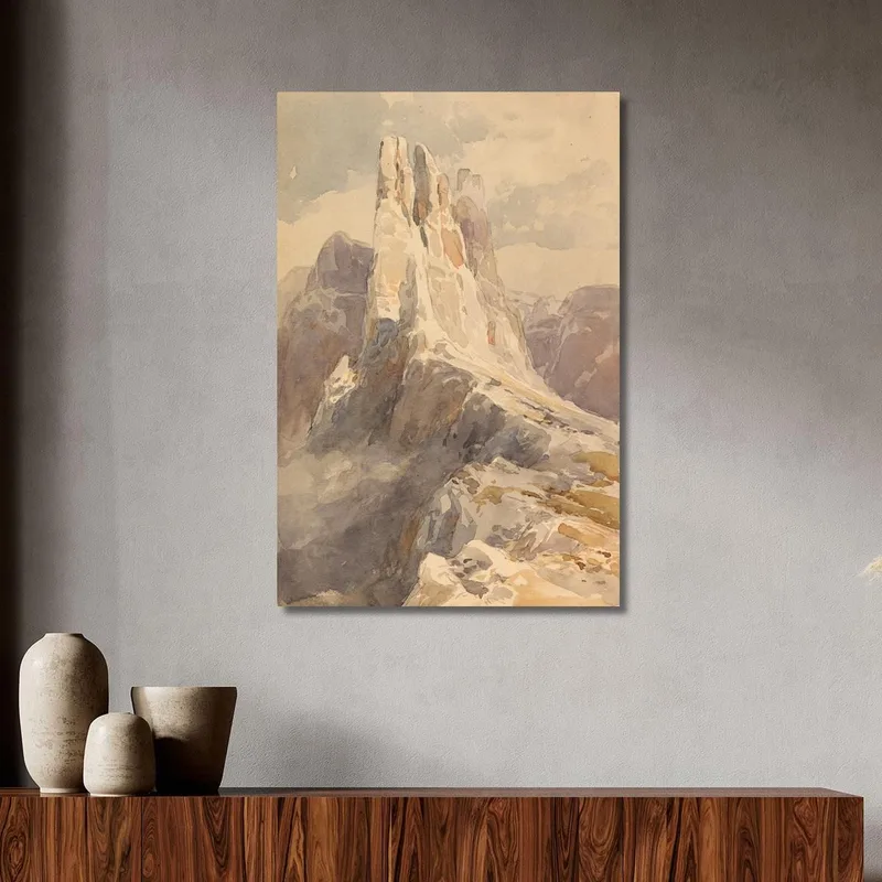 Vue Sur Les Tours Vajolet Dans Les Dolomites Edward Theodore Compton