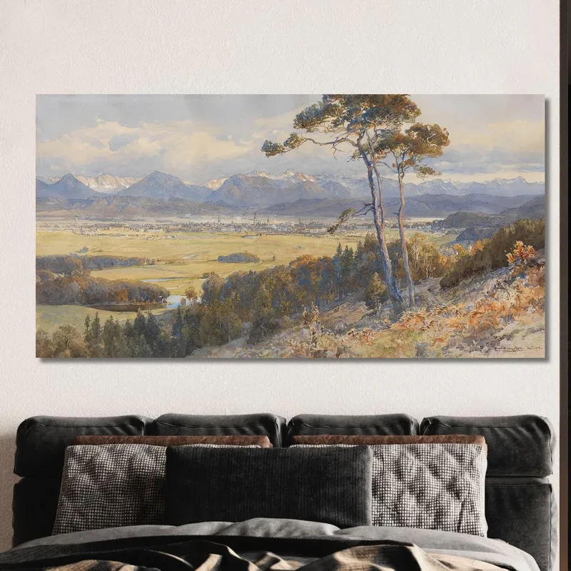 Vista De Klagenfurt Ante La Cordillera De Karawanken Edward Theodore Compton