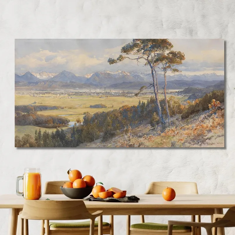 Vista De Klagenfurt Ante La Cordillera De Karawanken Edward Theodore Compton