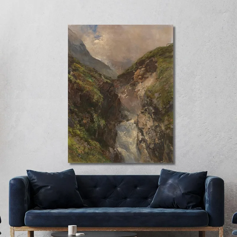 Gola Montana Con Cascata Impetuosa Edward Theodore Compton