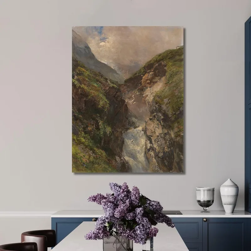 Gola Montana Con Cascata Impetuosa Edward Theodore Compton