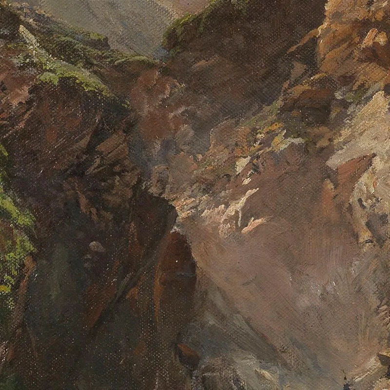 Gola Montana Con Cascata Impetuosa Edward Theodore Compton