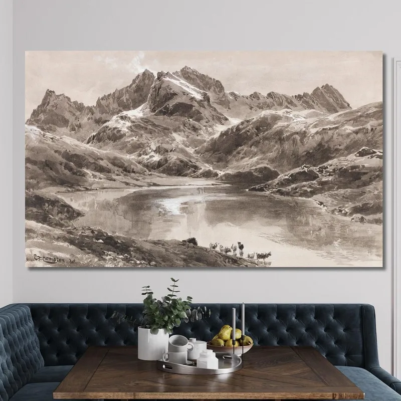 Lago Zürser Con Vista A La Wildgrubenspitze Edward Theodore Compton
