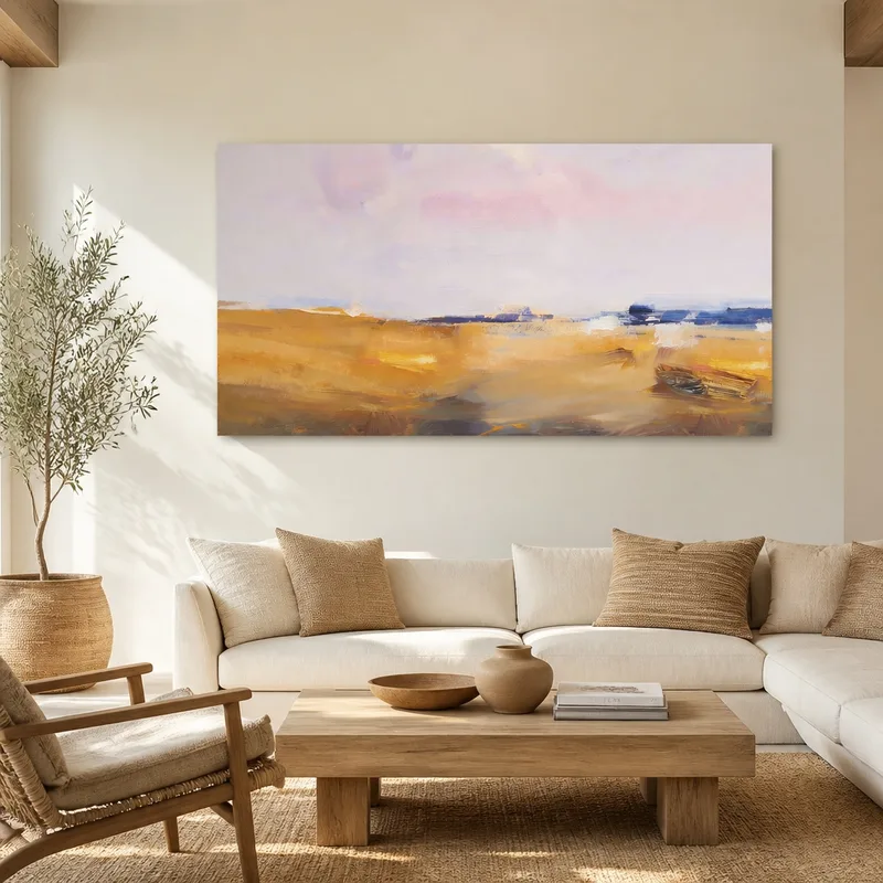 Modern canvas abstract golden coastline
