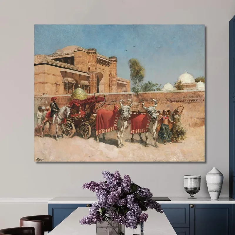 Ein Hochzeitszug Vor Einem Palast In Rajasthan Edwin Lord Weeks