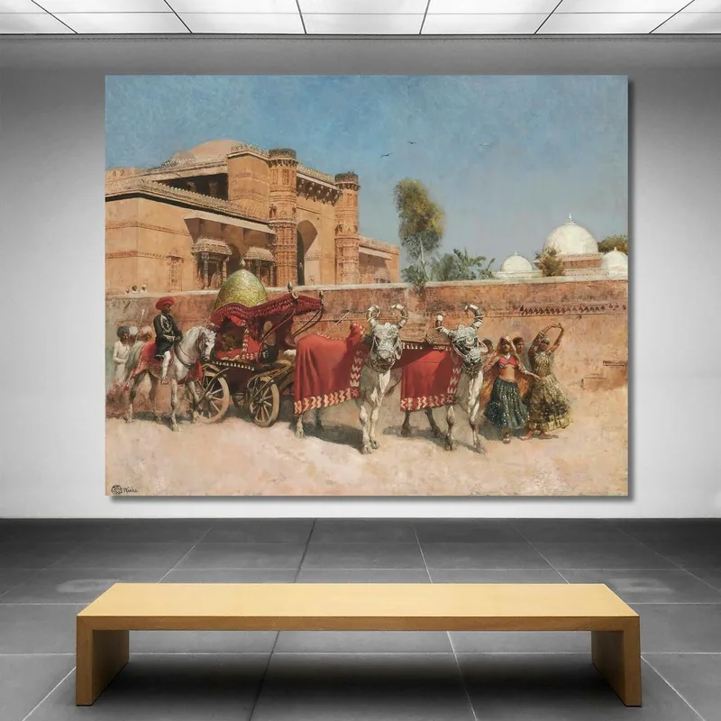 Ein Hochzeitszug Vor Einem Palast In Rajasthan Edwin Lord Weeks