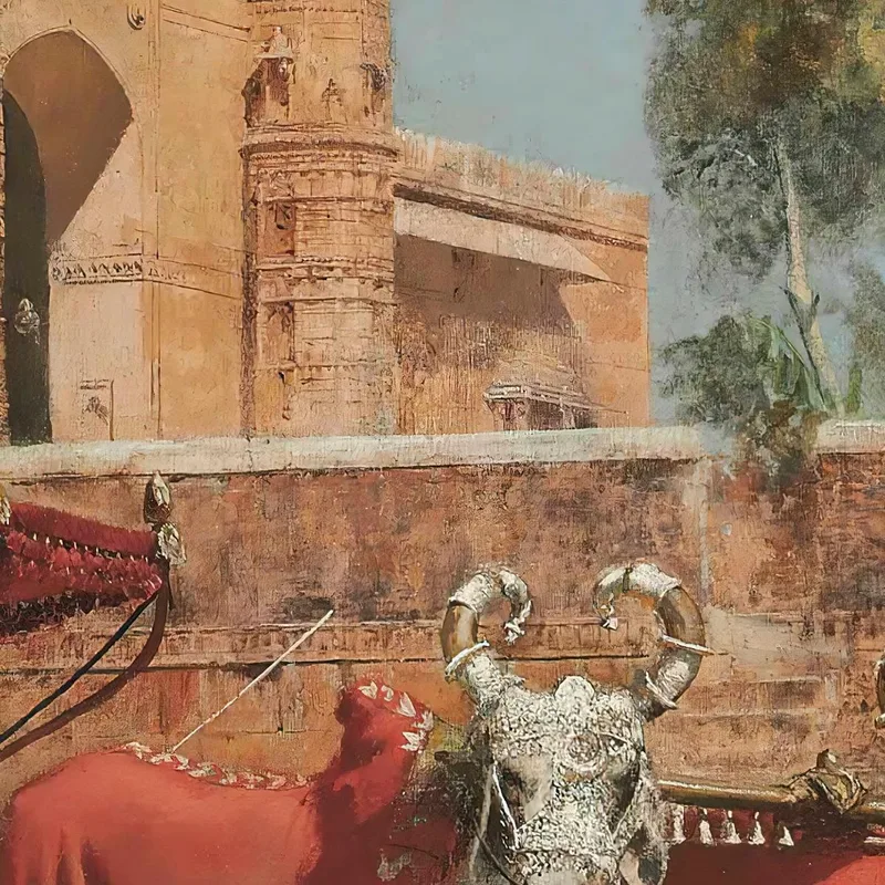 Ein Hochzeitszug Vor Einem Palast In Rajasthan Edwin Lord Weeks