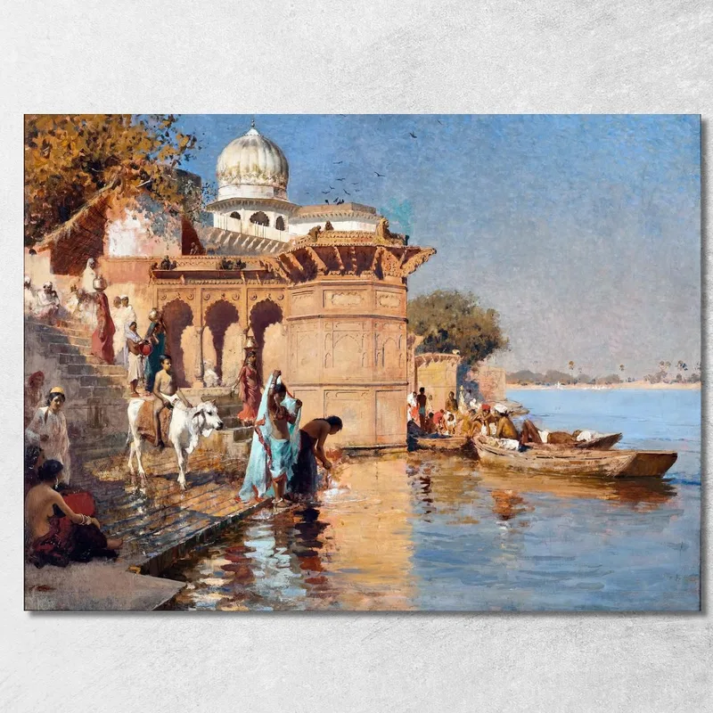 A Lo Largo De Los Ghats Mathura Edwin Lord Weeks cuadro en lienzo