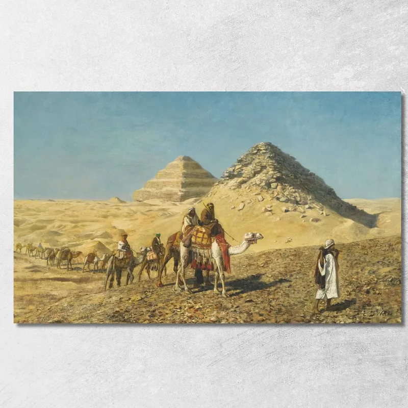 Caravana De Camellos Entre Las Pirámides De Egipto Edwin Lord Weeks cuadro en lienzo