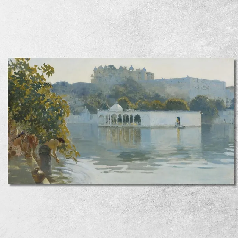 Lago En Oodeypore, India Edwin Lord Weeks cuadro en lienzo