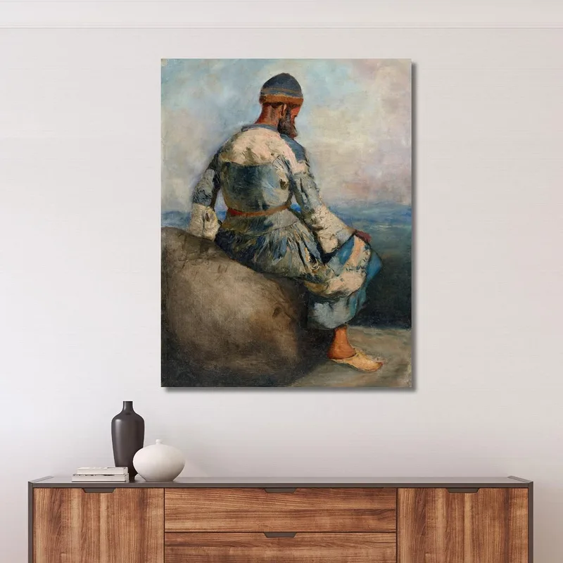 Persian Peasant Seated Atop A Rock Edwin Lord Weeks