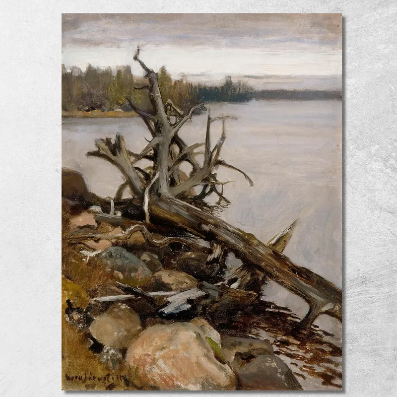 Tote Kiefer Im Wasser Eero Järnefelt drucken auf leinwand