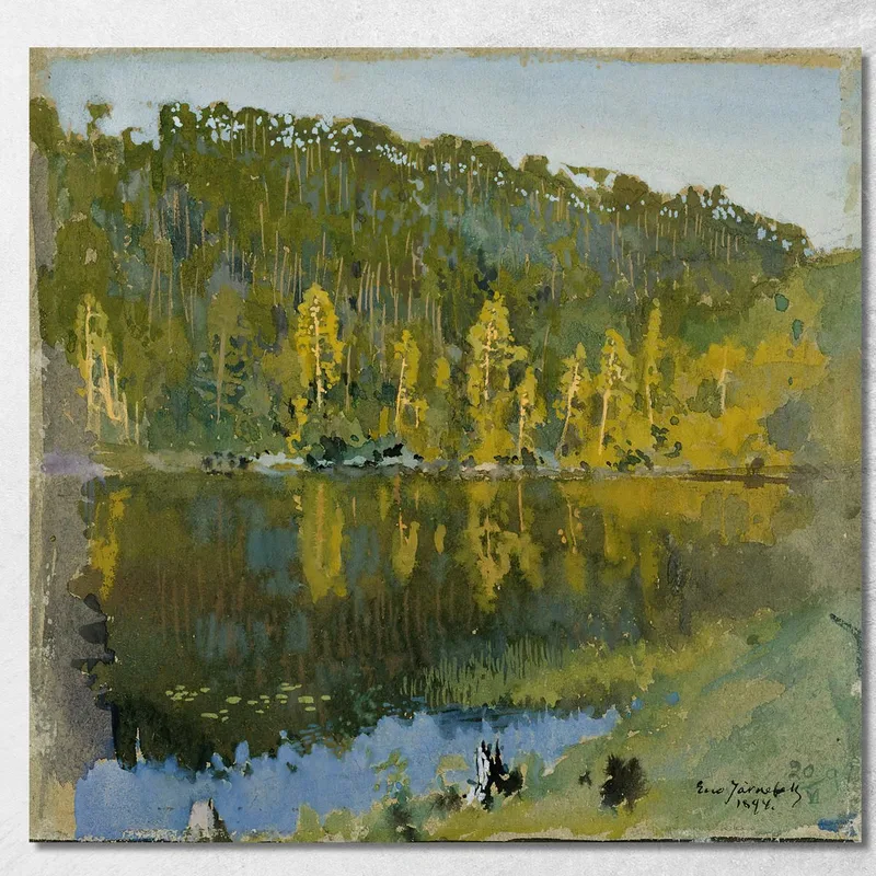 Waldteich Landschaftsstudie Eero Järnefelt drucken auf leinwand