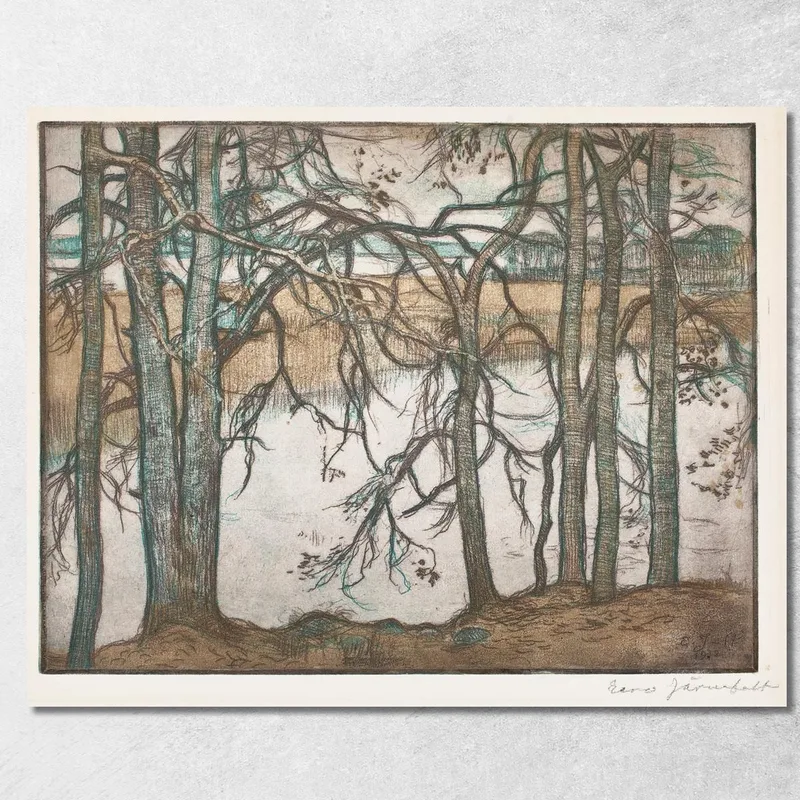 Seeufer Mit Schilf Eero Järnefelt drucken auf leinwand