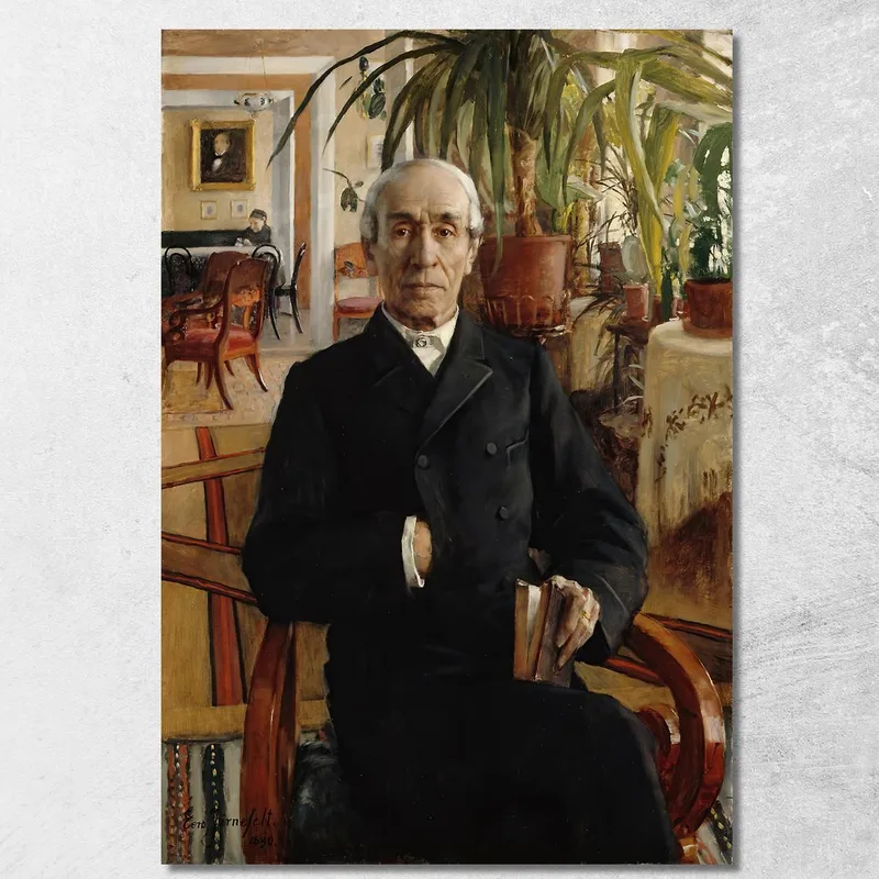 Ritratto Del Barone Johan Philip Palmén, Vice Cancelliere Dell'Università Eero Järnefelt quadro stampa su tela