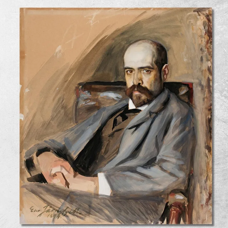 Ritratto Di Gunnar Berndtson Eero Järnefelt quadro stampa su tela