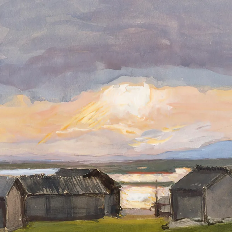 Edificios En La Orilla De Muonio Eero Järnefelt