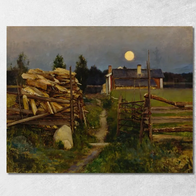 Notte D'Estate Con Luna Eero Järnefelt quadro stampa su tela