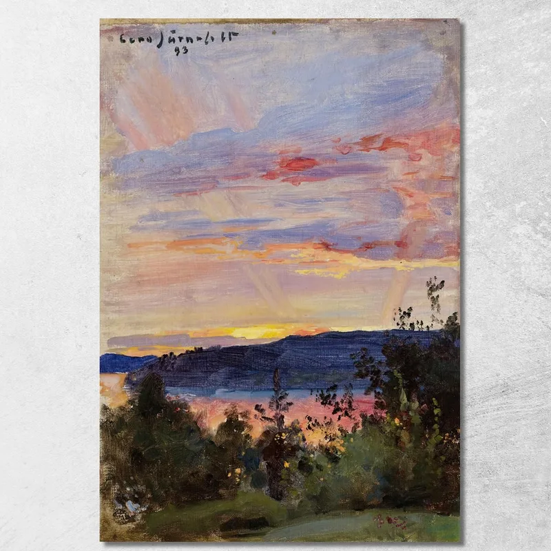Tramonto Eero Järnefelt quadro stampa su tela
