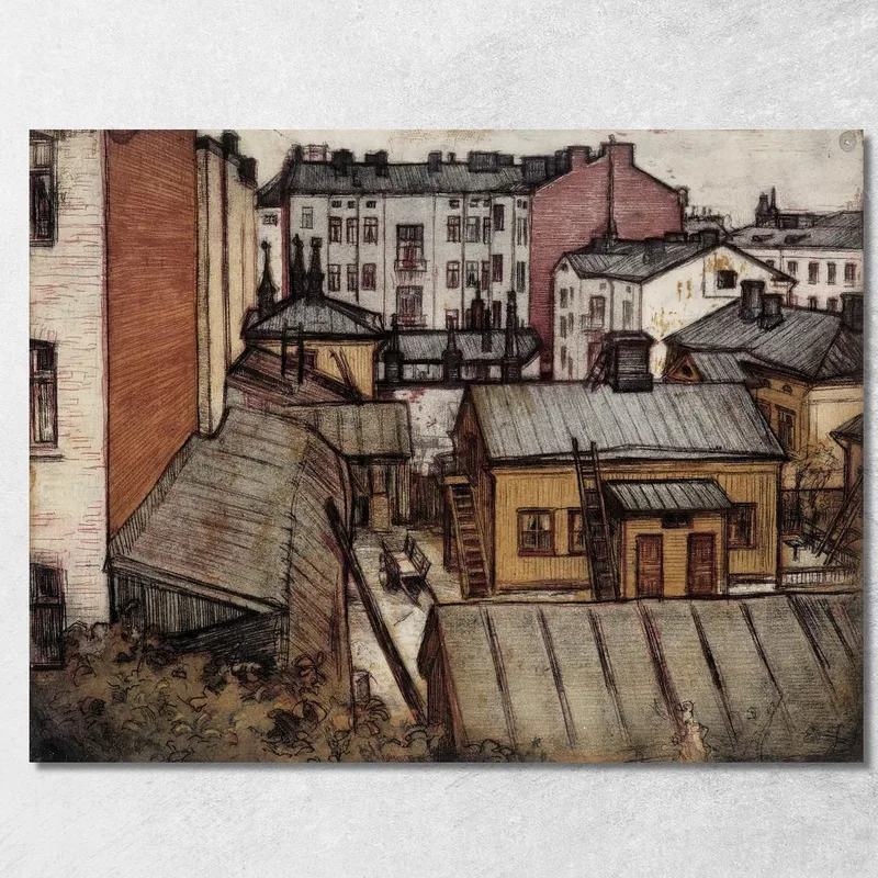 Veduta Dalla Casa Dell'Artista In Bernhardinkatu Eero Järnefelt quadro stampa su tela