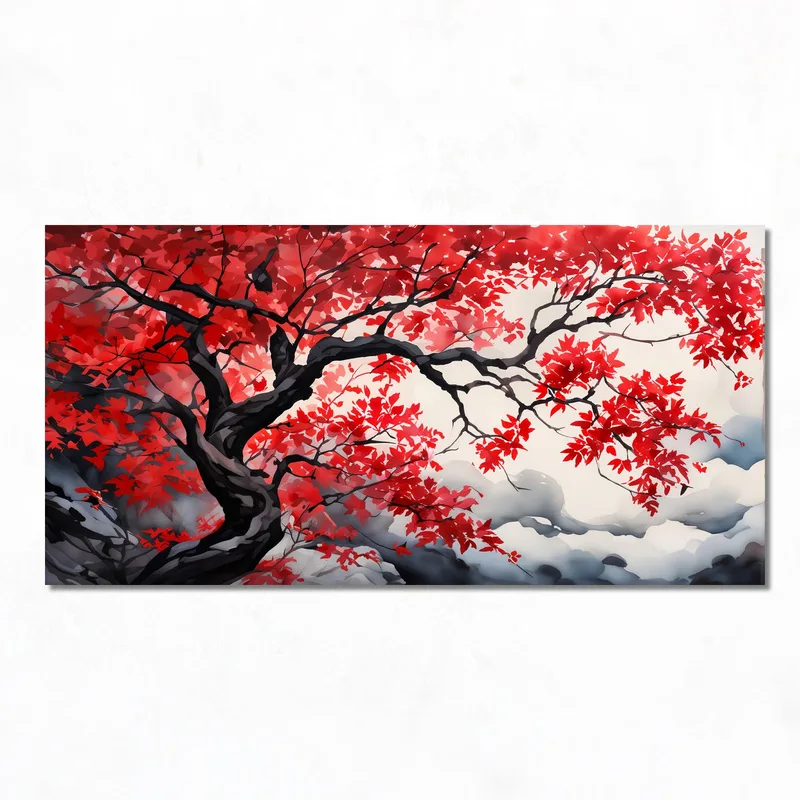 Fine art print majestic red maple branch