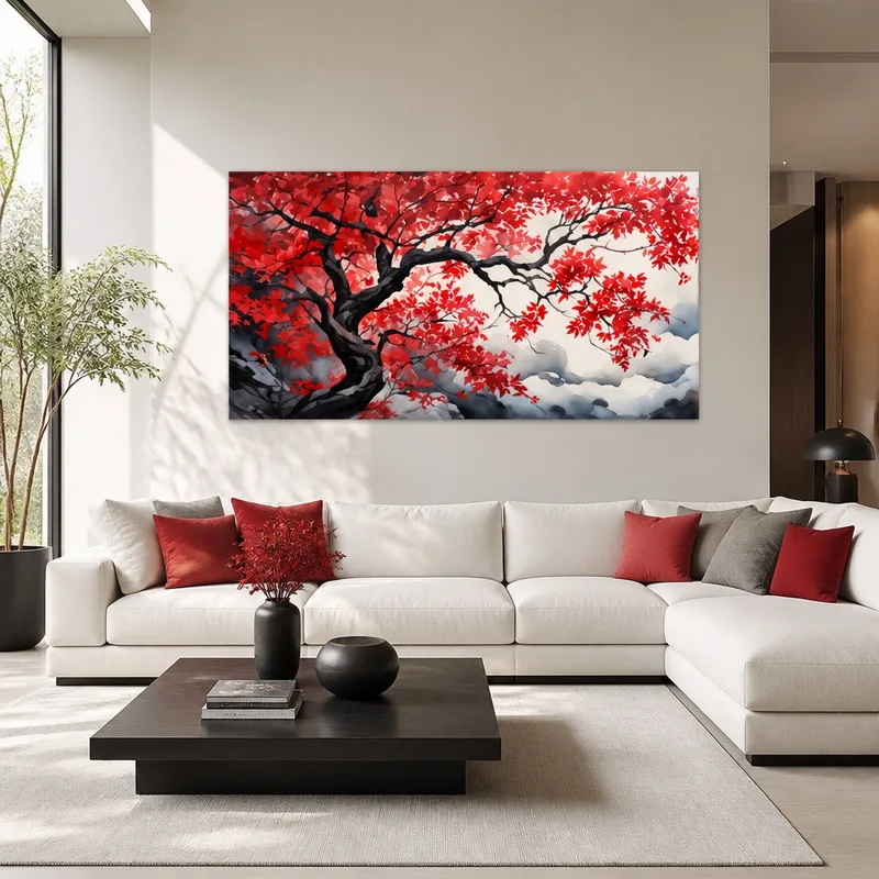 Fine art print majestic red maple branch