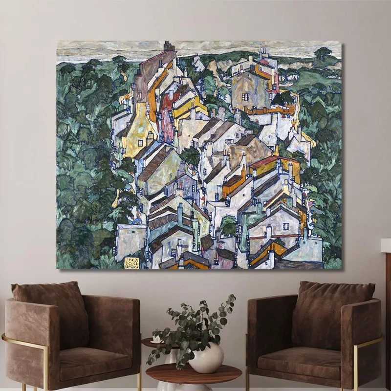Stadt Im Grünen (Die Alte Stadt Iii) Egon Schiele